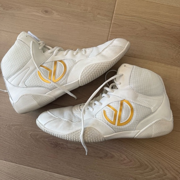 White and Gold High-Top Wrestling Shoes Sneakers 15 main image 6